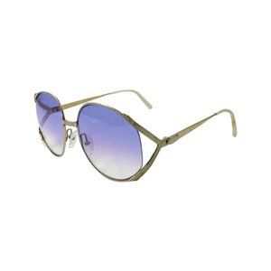 70's Butterfly CHRISTIAN DIOR Sunglasses Eyewear Gold Metal Frames Purple Lenses